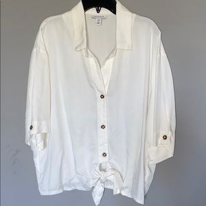 Topshop Knot Front Shirt